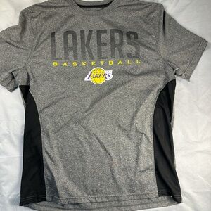 NBA Gray and Black Lakers Short Sleeve Tee